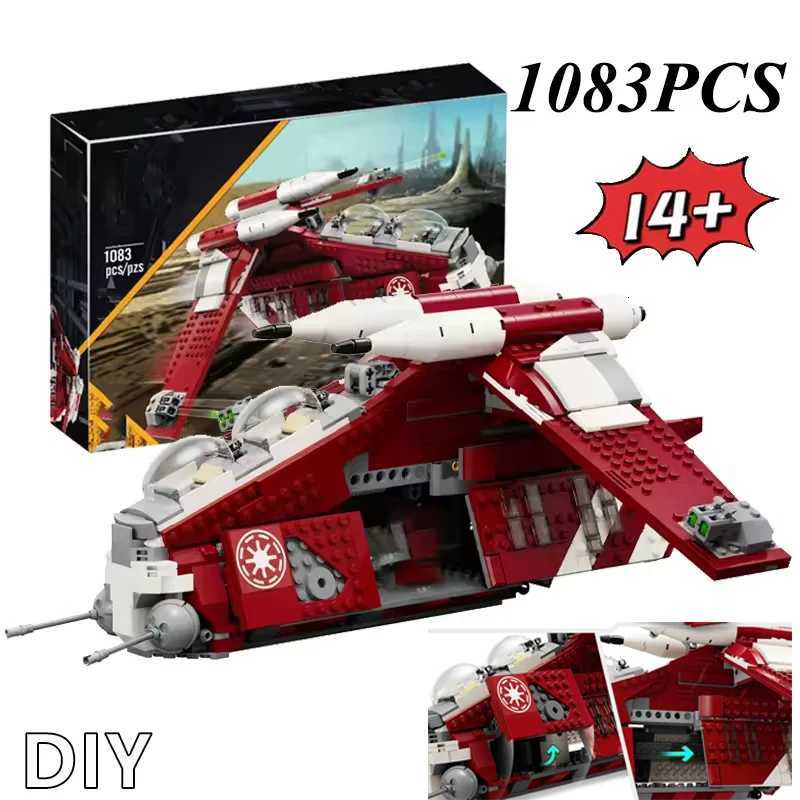 2025 NEW 1083PCS Space War Guard Gunship Building Blocks GunBoat 75354 Coruscant Construction Bricks Toys Gifts For Children Boy Z250910