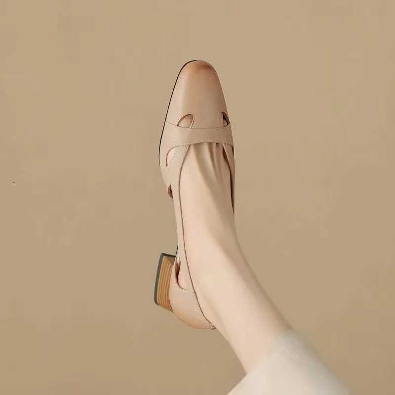 2024 NEW Summer Retro Womens Sandals Thick Heels Fashion Elegant Shoes Women Concise Highquality W250910