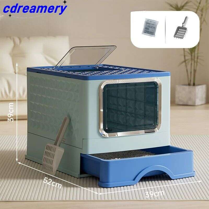 designer brand Litter Box Oversized Drawer Type Splash proof Fully Enclosed Cat Pet Supplies