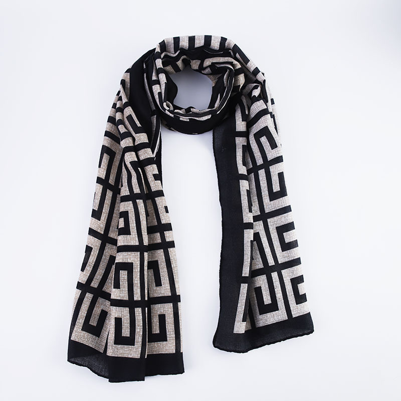 Live Korean Version Cotton Linen Silk Spring Summer Autumn Winter Warm Neck Long Scarf Shawl