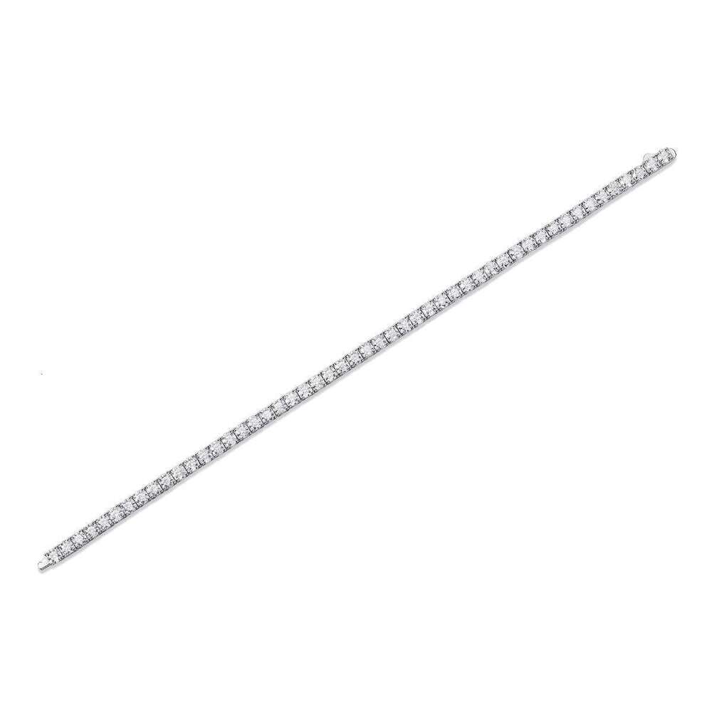 12462 Fine Fashion Sterling Sier and Gold Plated Moissanite Tennis Bracelet for Men & Women Hiphop Rock Style