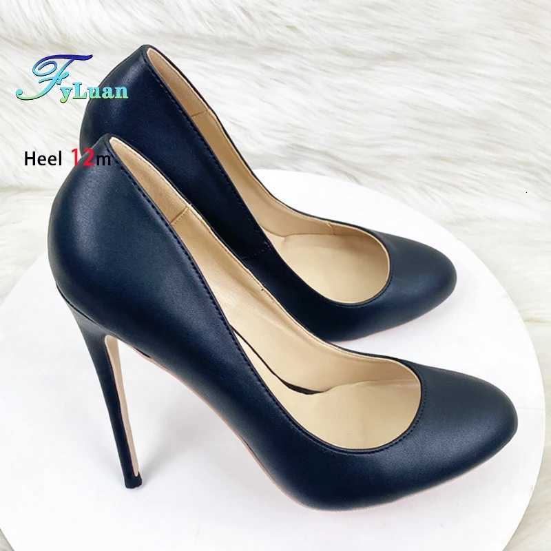 Ladies Pumps Spring Autumn New Ladies Office Work Black High Heels 10CM 12CM Stiletto PU Leather Women Round Toe Single Shoes W250910