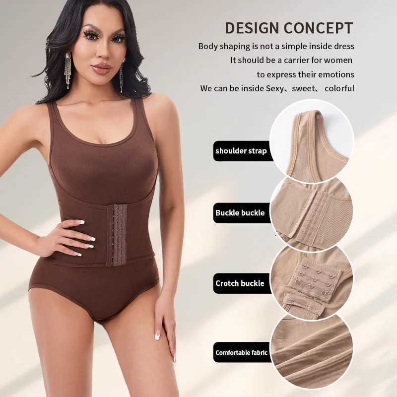 Women Shapewear Bodysuit Double Layer Tummy Control Triangle Cut Snap Crotch Butt Lift Waist Slimming Underwear W250910