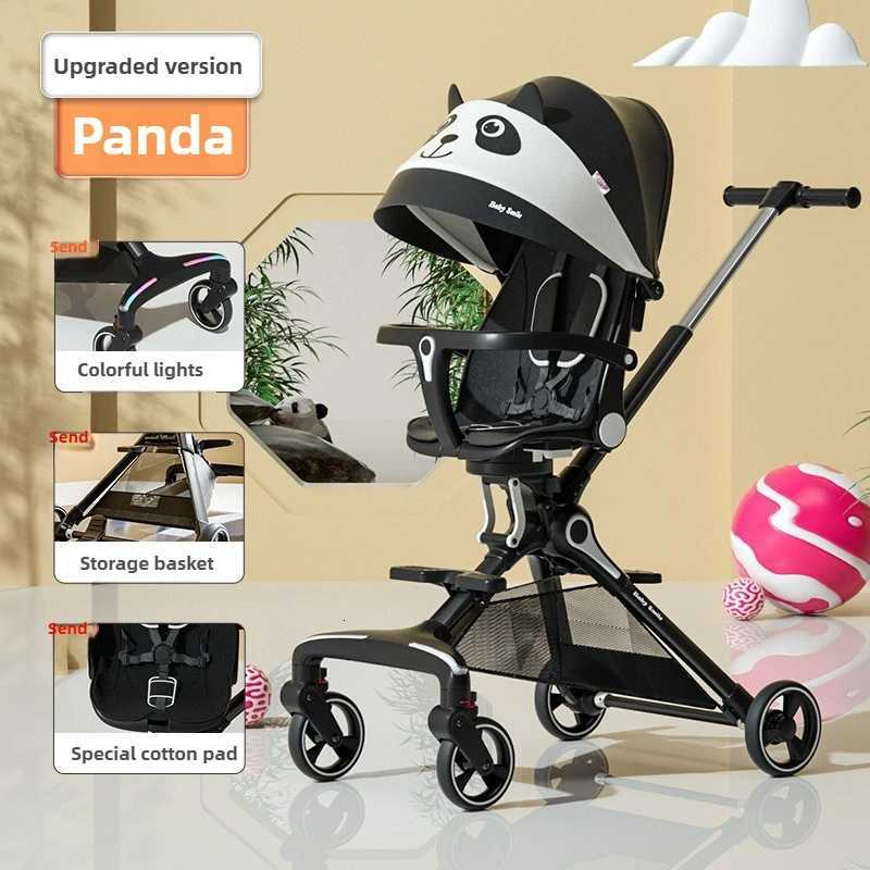 Red Panda Trolley Ultra Lightweight Foldable Stroller It Can Sit in Two Directions with High Views and Colorful Lights W250910