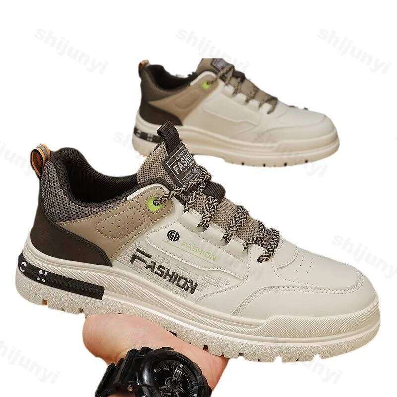 Men's Work Shoes 2025 New Autumn Waterproof Non Slip Height Increase Casual Shoes Comfortable Fashion Vintage Outdoor Sneakers