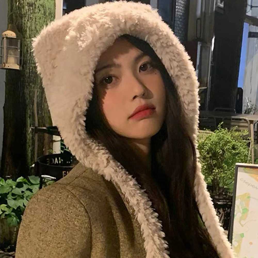 Women Winter Warm Kaii Fur Imitation Mink Plush Hat Thickened Cute Bear Ear Hat Ear Protection Cosplay CXJ250910