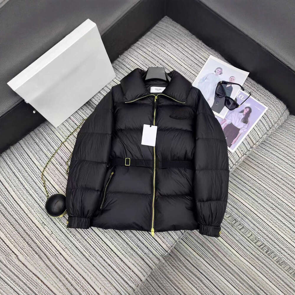 Women's Autumn Windproof Jacket With Drawstring Waist Slimming 90% White Goose Down Winter Coat B3