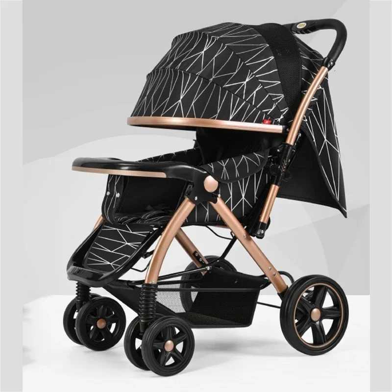 Newborn Baby Stroller Can Sit and Lie 06 Years Old Light OneKey Folding FourWheel Suspension Trolley Breathable and Warm W250910