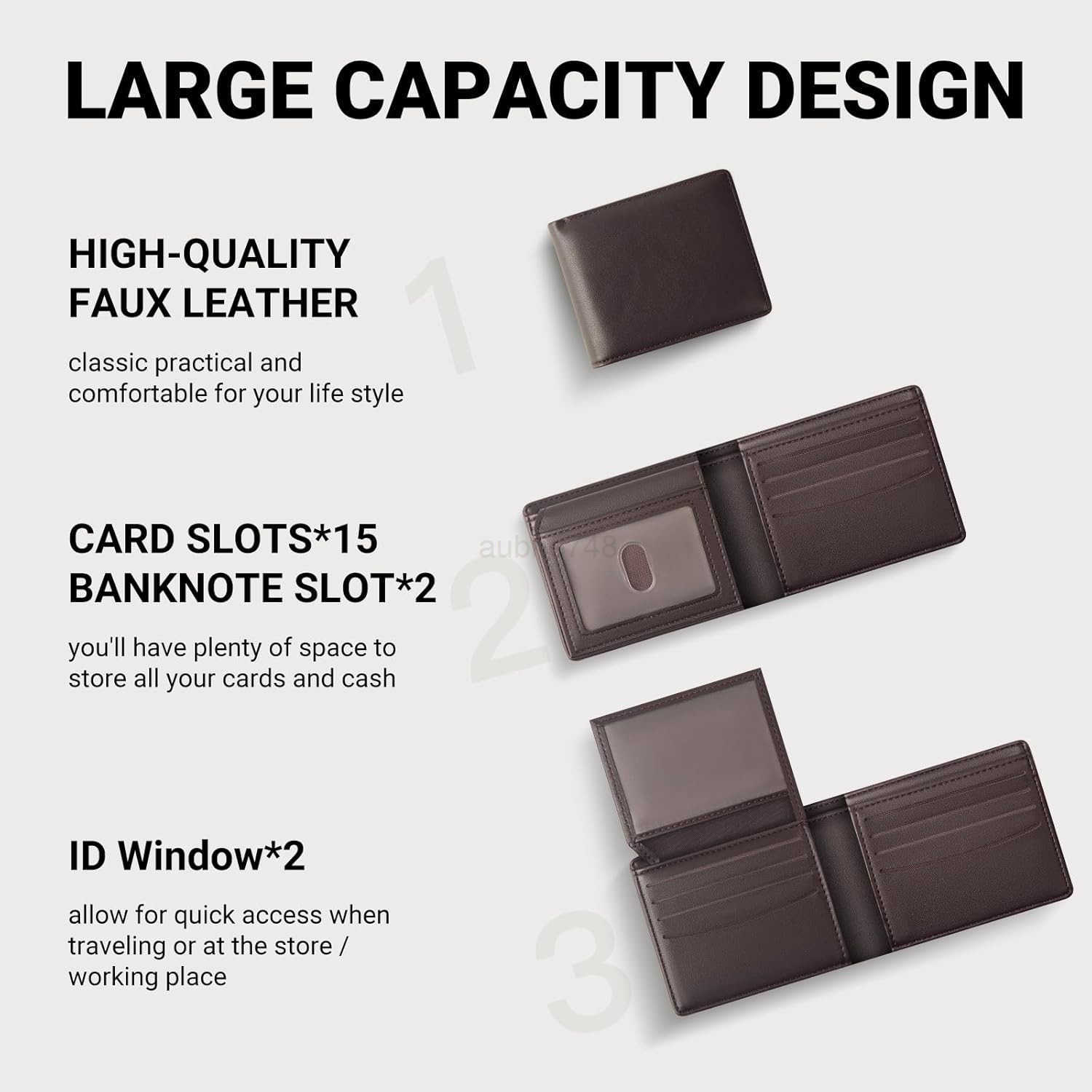 Wallet For Men RFID Blocking Coffee Wallets Bifold Faux Leather Card Holder Front Pocket Mens Accessories With Gift BoxZ250910