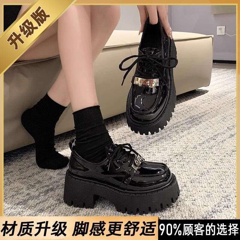 Black Mary Jane Small Leather Shoes for Women Designer Shoe 2025 Summer New Fashion Non-Slip Loafers with Chunky Heels