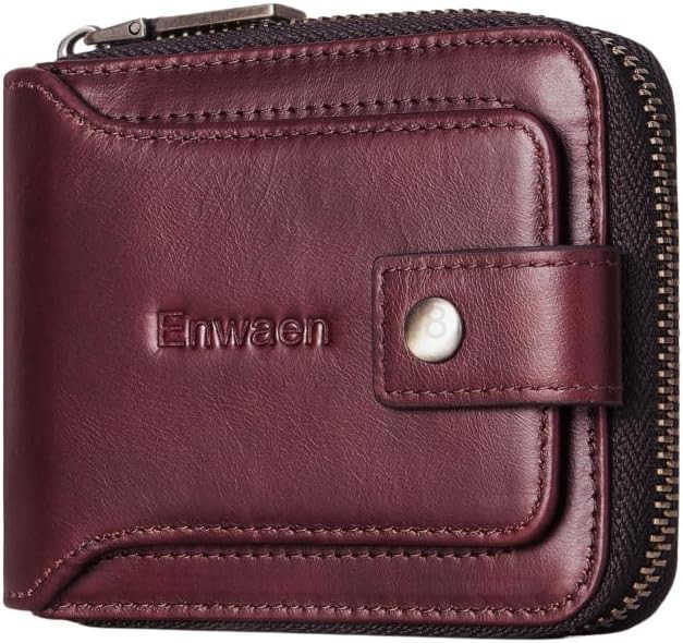 Mens Wallet with Zipper RFID Blocking Secure Genuine Leather Bifold Zip Around Wallets Multi with CARD HolderZ250910