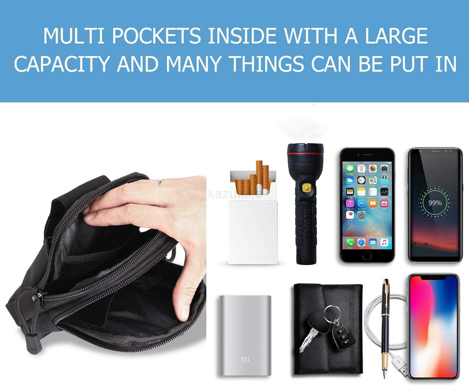 Tactical Waist Pouch EDC Molle Waist Bag Belt Phone Pouch Holster Purse Carrying Pouch for Smartphone Tools Z250910