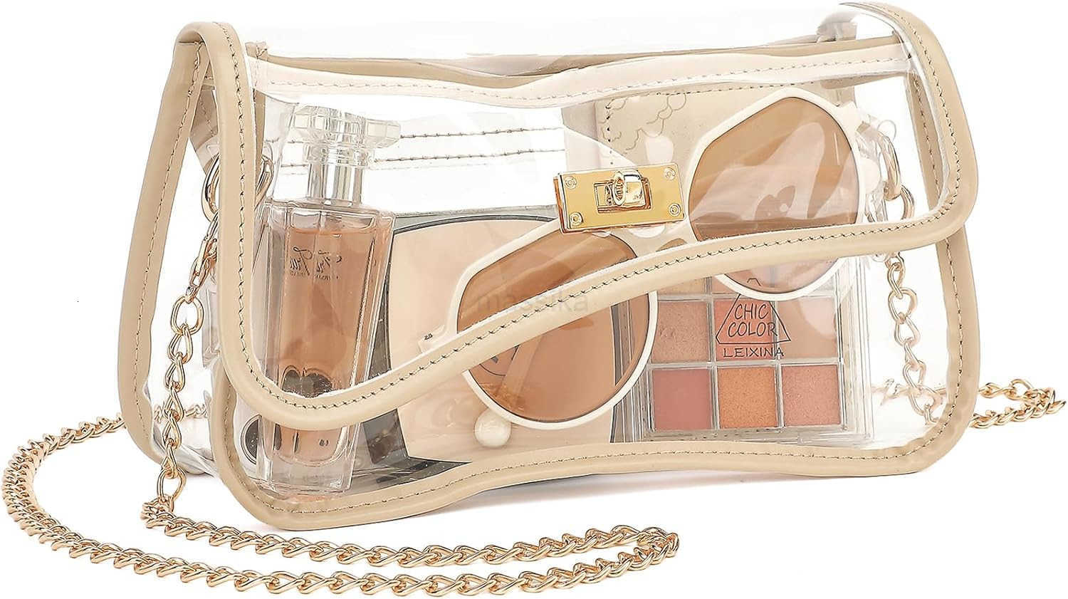 Clear Bag Stadium Event Concert Approved Transparent Clear Crossbody Purse Shoulder Bag for Women M250910