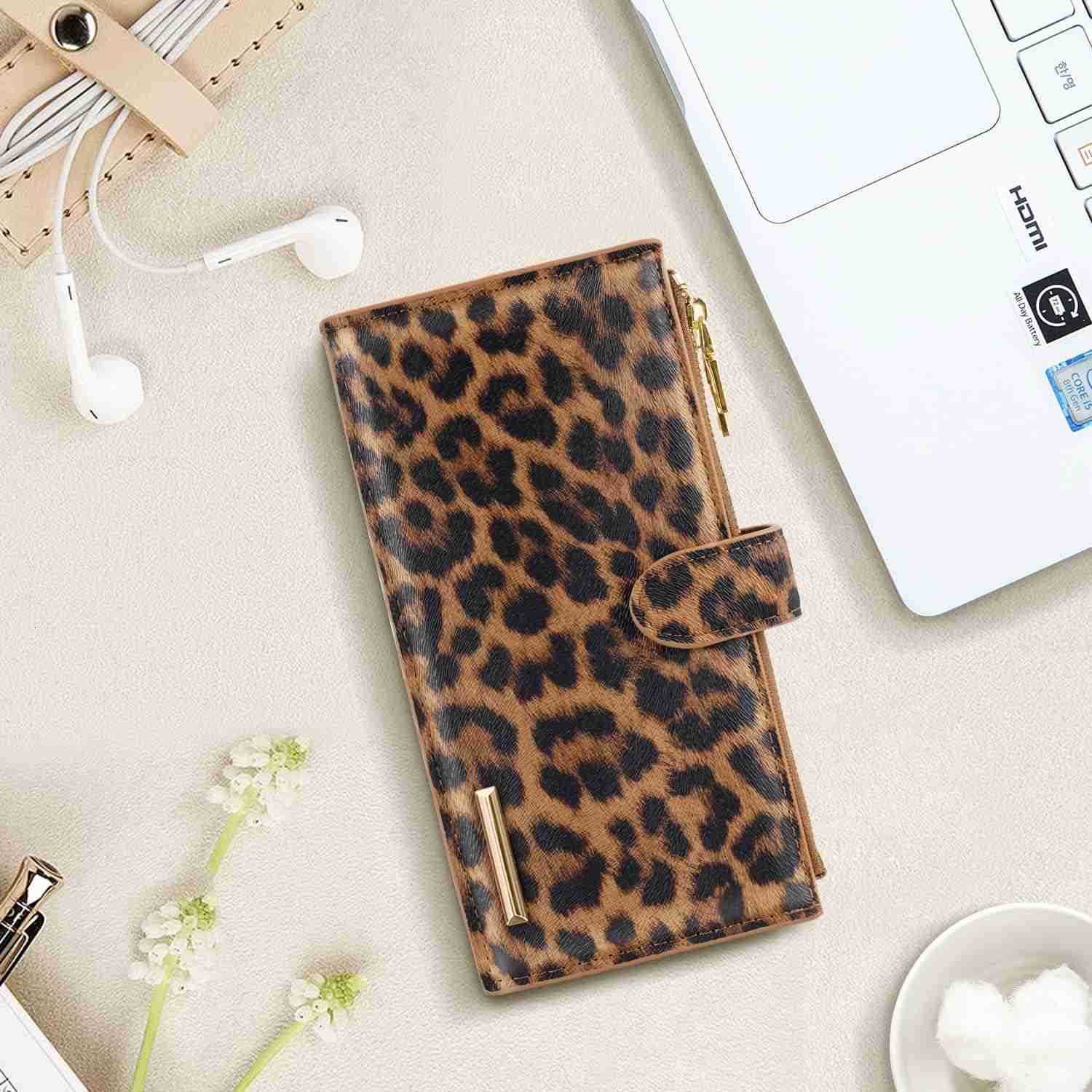 Womens RFID Blocking Large Capacity Wallet Multi Card Organizer Bifold Wallet for Women with Zipper PocketZ250910