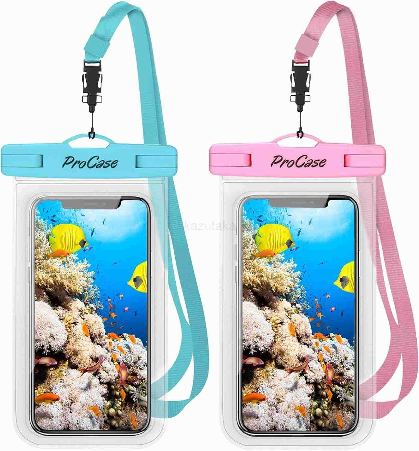 2 Pack Waterproof Phone Pouch Case 7 Universal Underwater Cellphone Dry Bag for iPhone 16 15 14 13 Pro Plus Max 12 11 S24 S23 S22 Ultra Pixel Clear Z2