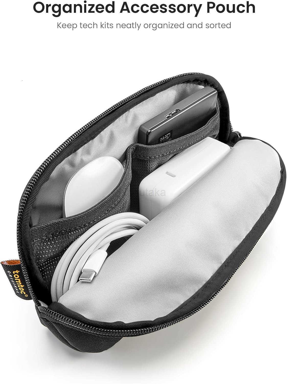Recycled Portable Storage Pouch Bag Case Accessories Organizer Compatible with MacBook Laptop Charger Mouse Cables and Hard Drive Also for Smart Phone