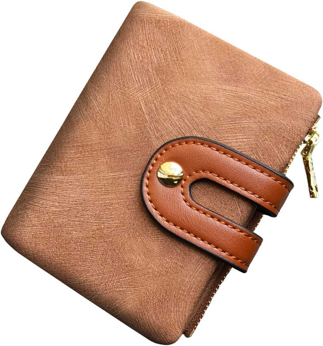 Womens Rfid Small Bifold Leather Wallet Ladies Mini Zipper Coin Purse id card PocketSlim Compact ThinZ250910