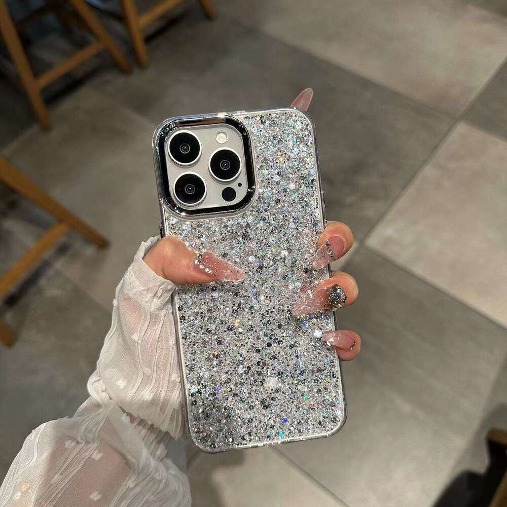 Korean Style Light Luxury Suitable for iPhone 17 New Phone Case Apple 15 Pro Max High-end Electroplated Glitter Sequins