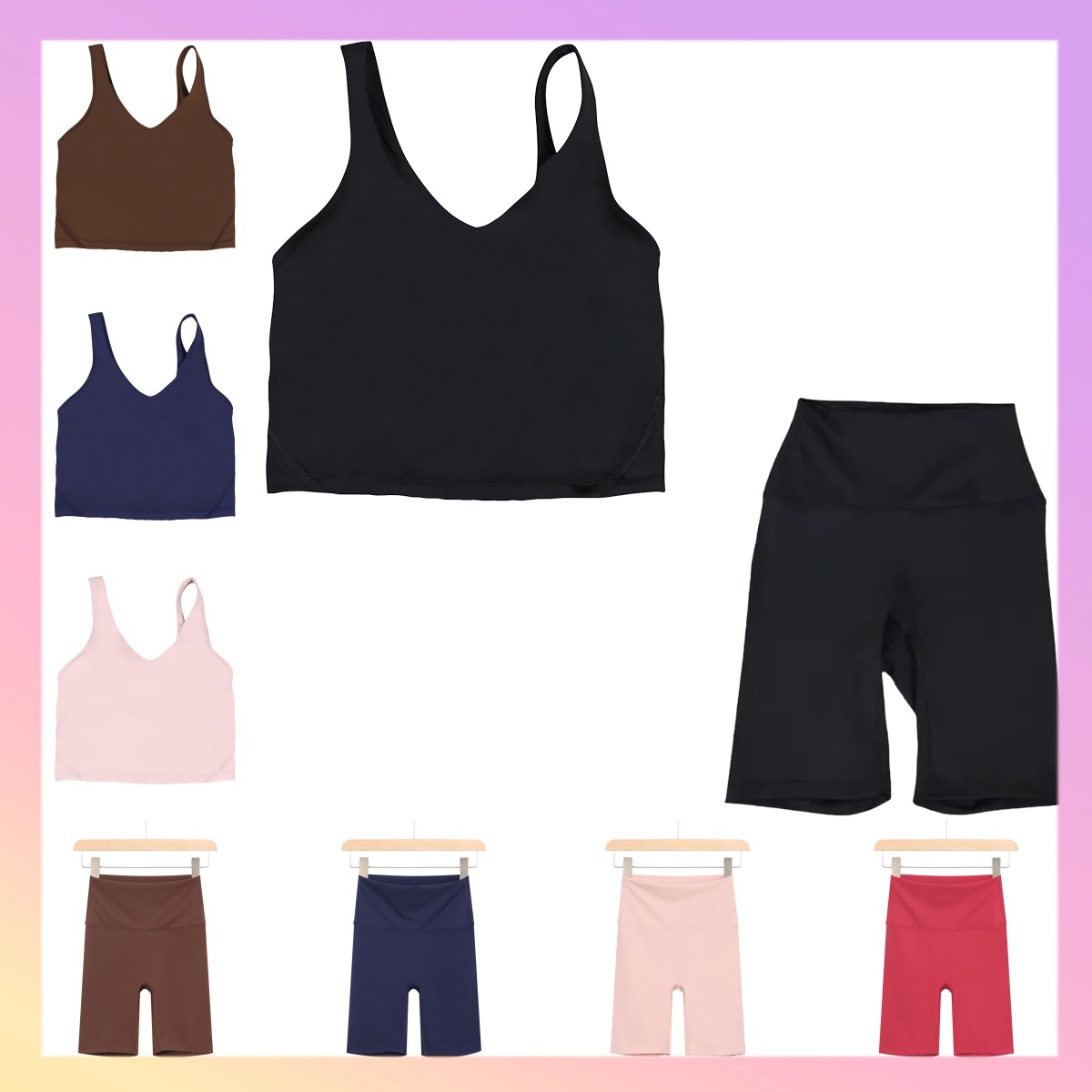 Yogawomen Sets Women Workout Yoga Sets sport bras and pants Y-shape U-shape Bra Fitness High Waist Align Leggings Running Sports Clothes 2 Pieces