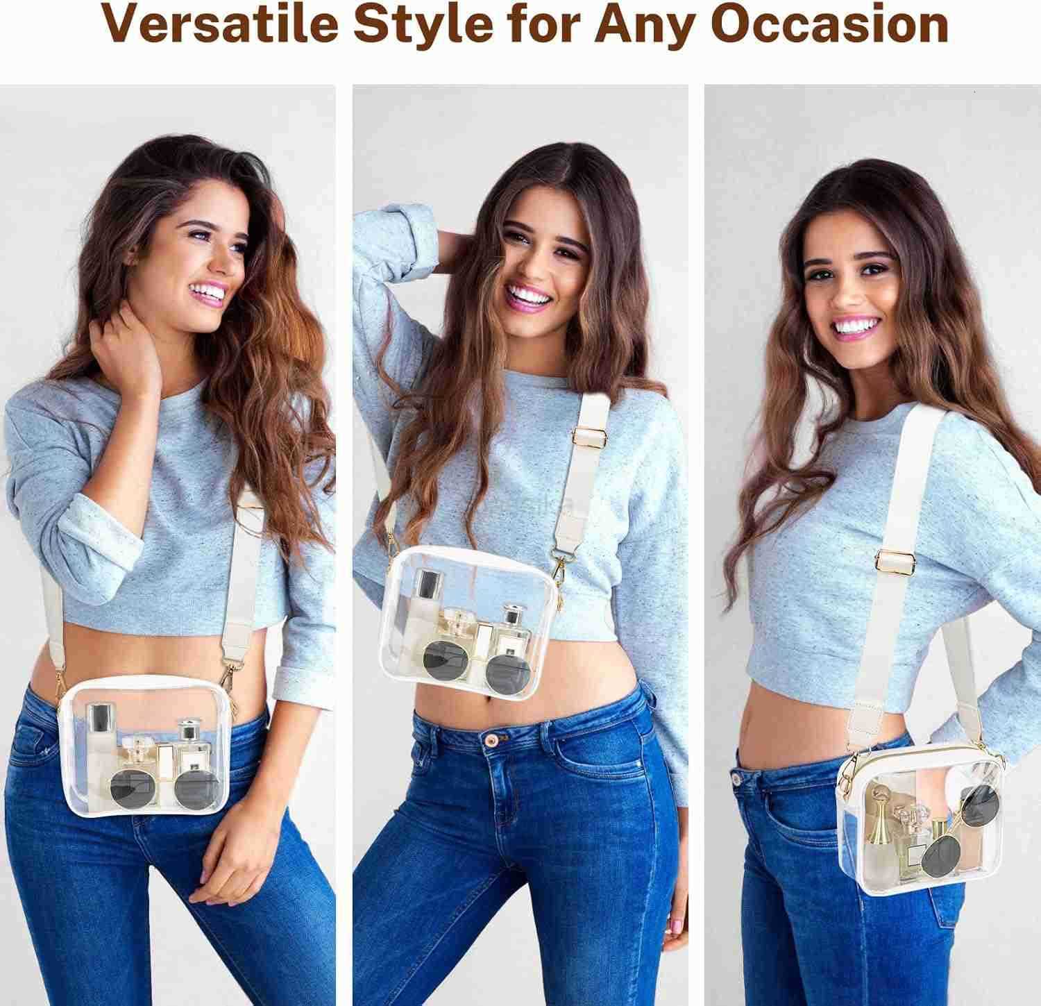 Clear Bag Stadium Approved Clear Purses for Women Crossbody Bag for Concerts with Adjustable Strap M250910
