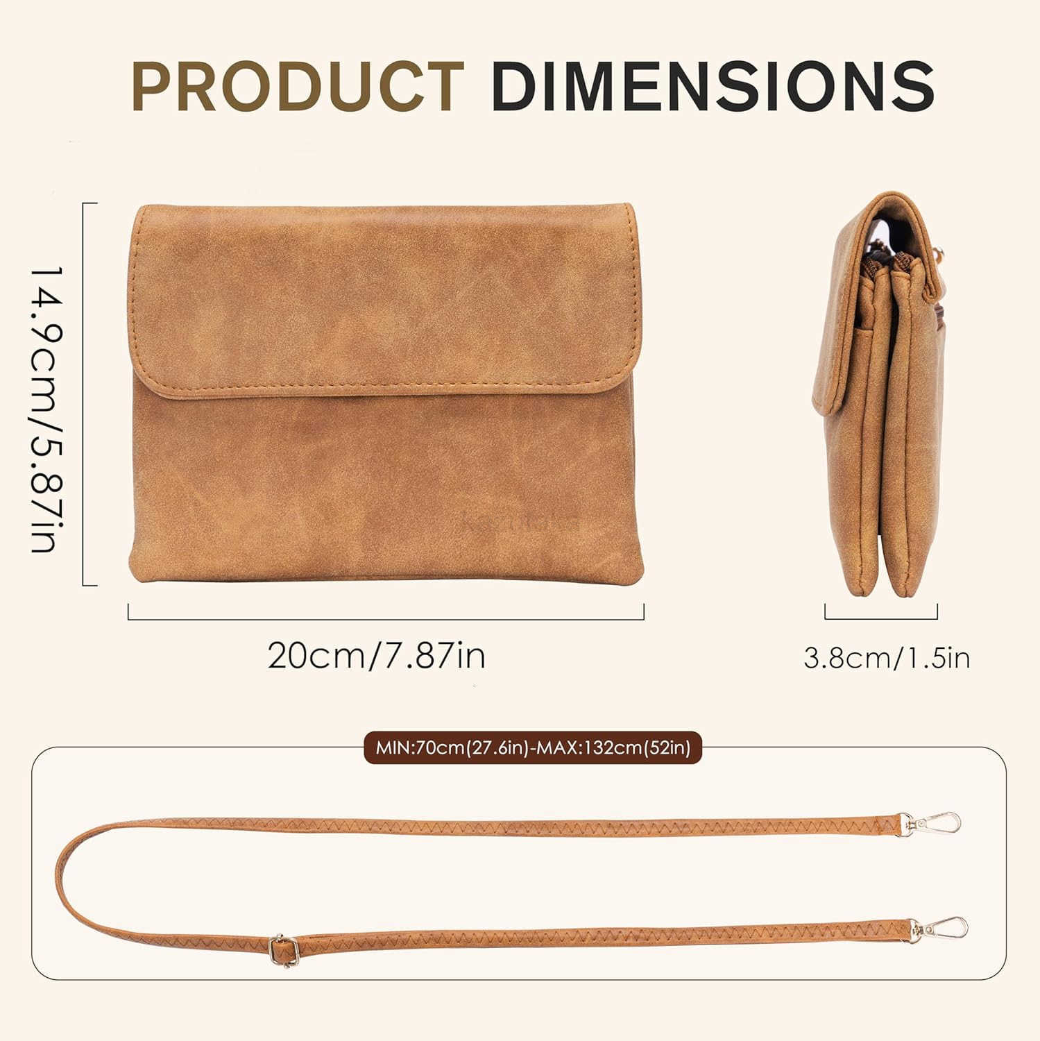 Small Crossbody Bags for Women Suede Leather Cell Phone Purse with Adjustable Shoulder Strap Small Phone Bag with Dubble Zipper Magnetic Closure Vinta