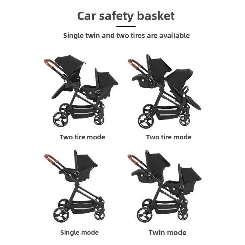 Foldable Twins Baby Carriage Stroller Twin Can Sit and Lie Double Stroller Shock Absorber Second high view Child Stroller W250910