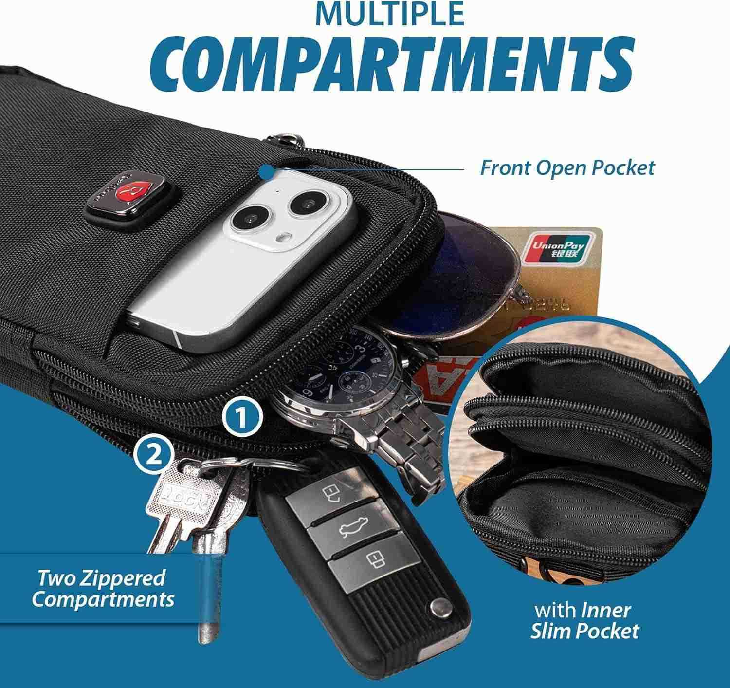 Cell Phone Pouch Fits for S25 Ultra S24 Ultra S23 Ultra S8 Plus Note 20 Ultra 9 8 A15 A52 A42 A32 A12 Shoulder Holster Crossbody Case with Belt Clip A