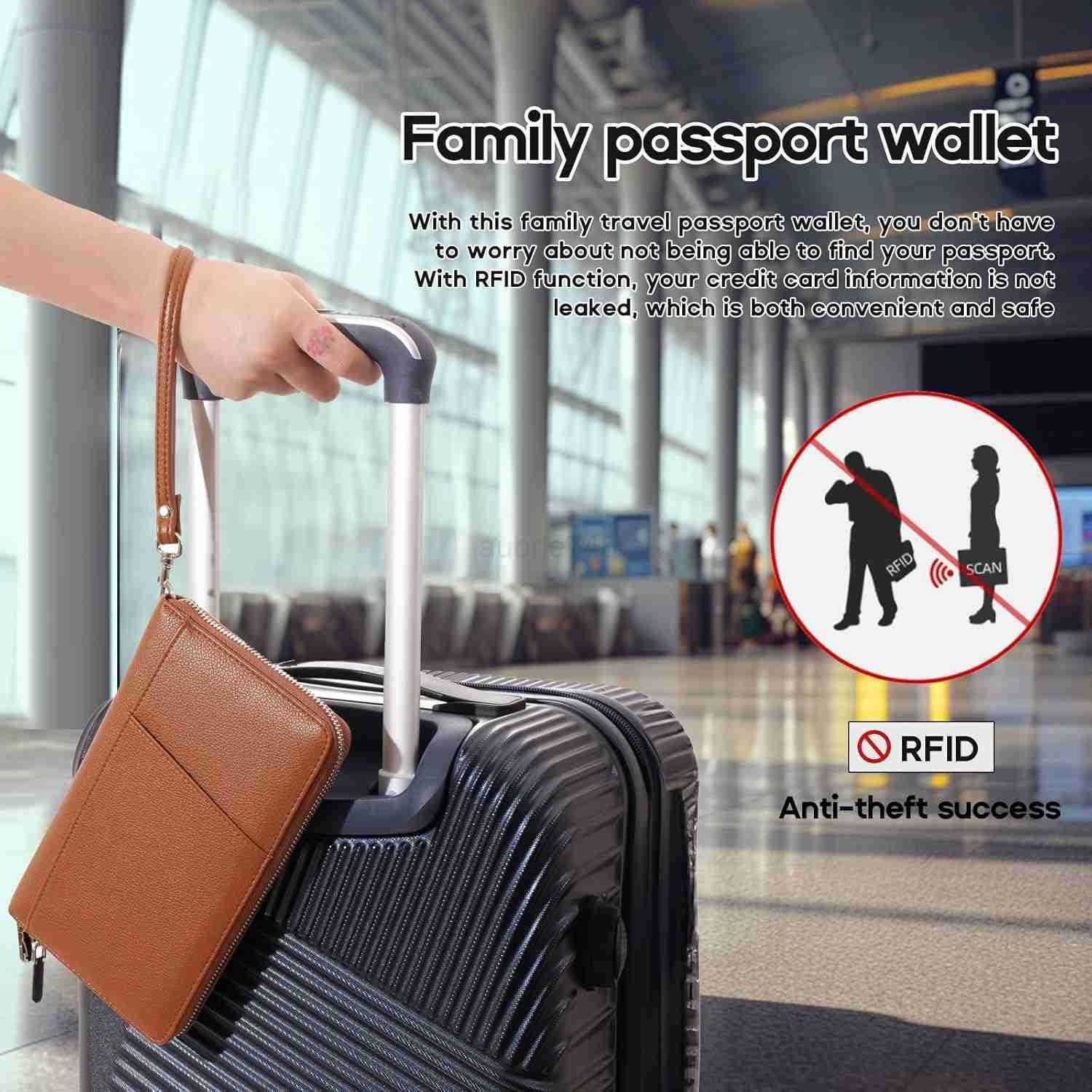 Blocking Family Passport Holder Wallet 6Premium Leather Travel Document Organizer for Women and MenTravel Wallet for CARDZ250910
