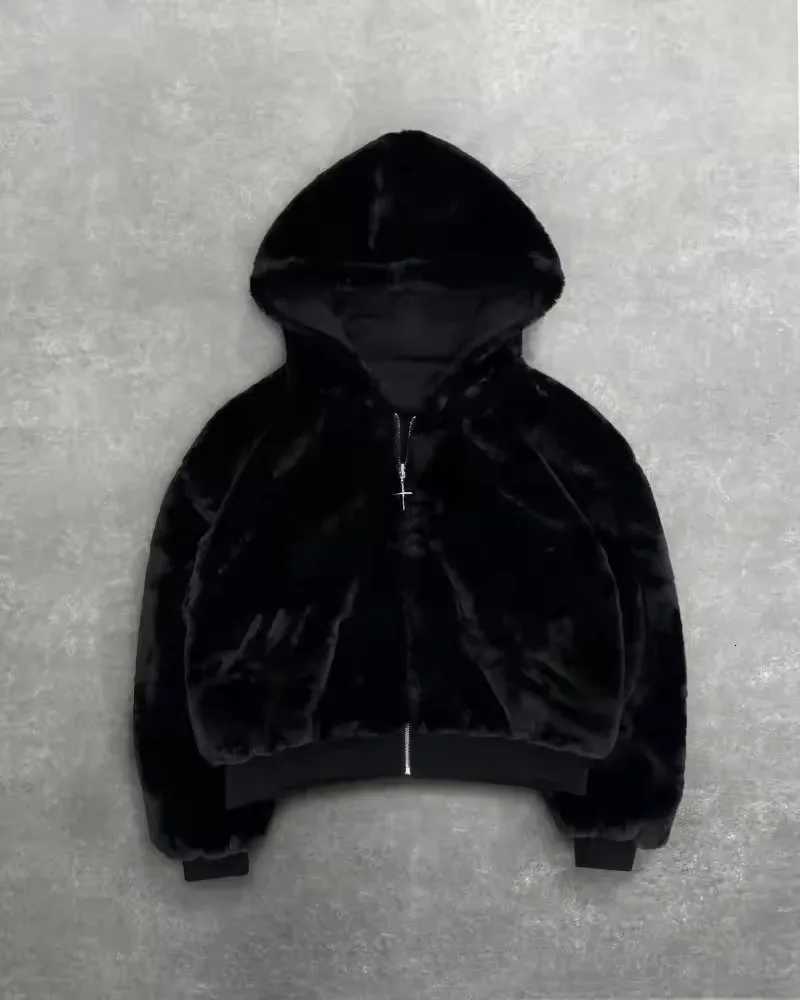 Y2k clothing Gothic leopard print doublesided oversized hoodie mens retro fashion loose zipper long slved sweatshirt X250910