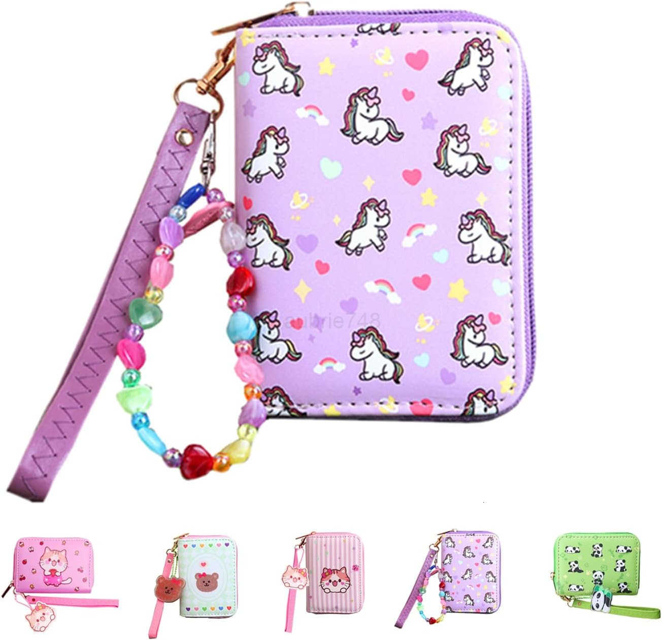 girls Kitty CAT Wallet With Strap Cute Cartoon Coin Purse and Small Pink Pouch for Little girlsZ250910