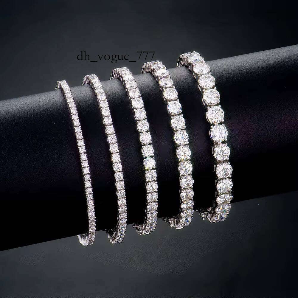 Worldwide Shipping White Gold Sterling Sier Round Brilliant 2-6mm Moissanite Tennis Bracelet Engagement for Man Women