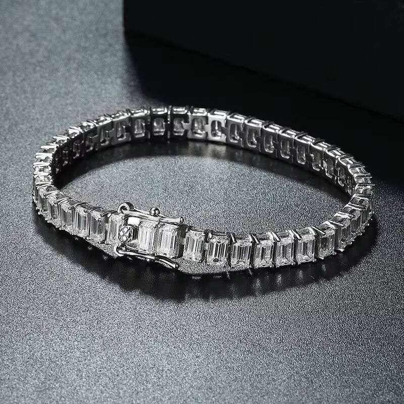 QYT Jewelry Square Moissanite High-end S Sterling Sier Fine Bracelet