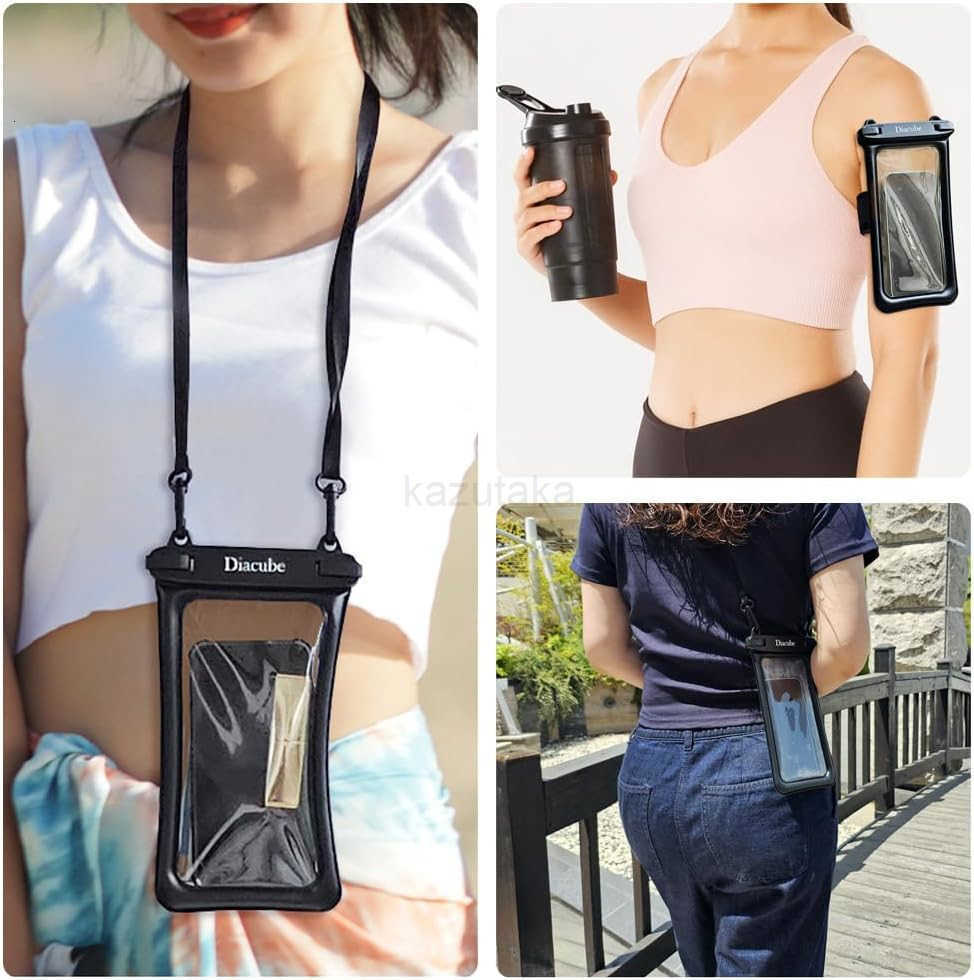 2Pack Waterproof Phone Pouch Universal IPX8 Floating Waterproof Case with Adjustable Lanyard for All Phones Up to 83 Beach Waterpark Travel Essentials
