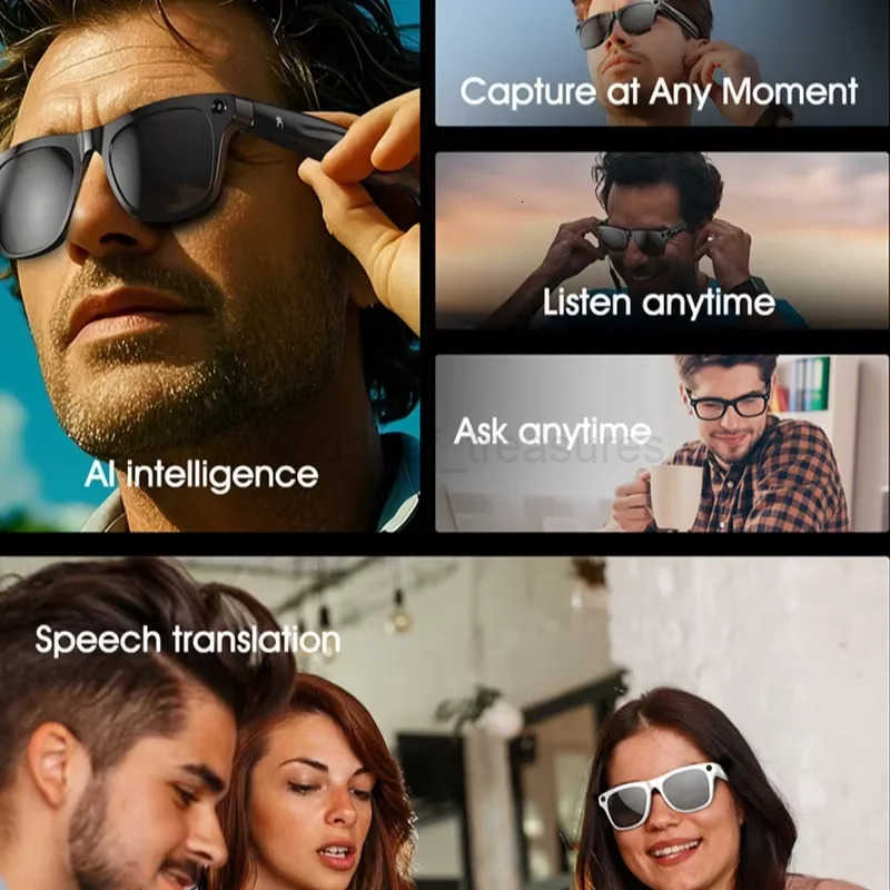 8K HD AI Smart Glasses Chat GPT 100MP Camera BT 53 Call 260mAh Battery Voice Assistant Control Smart Glasses M250910