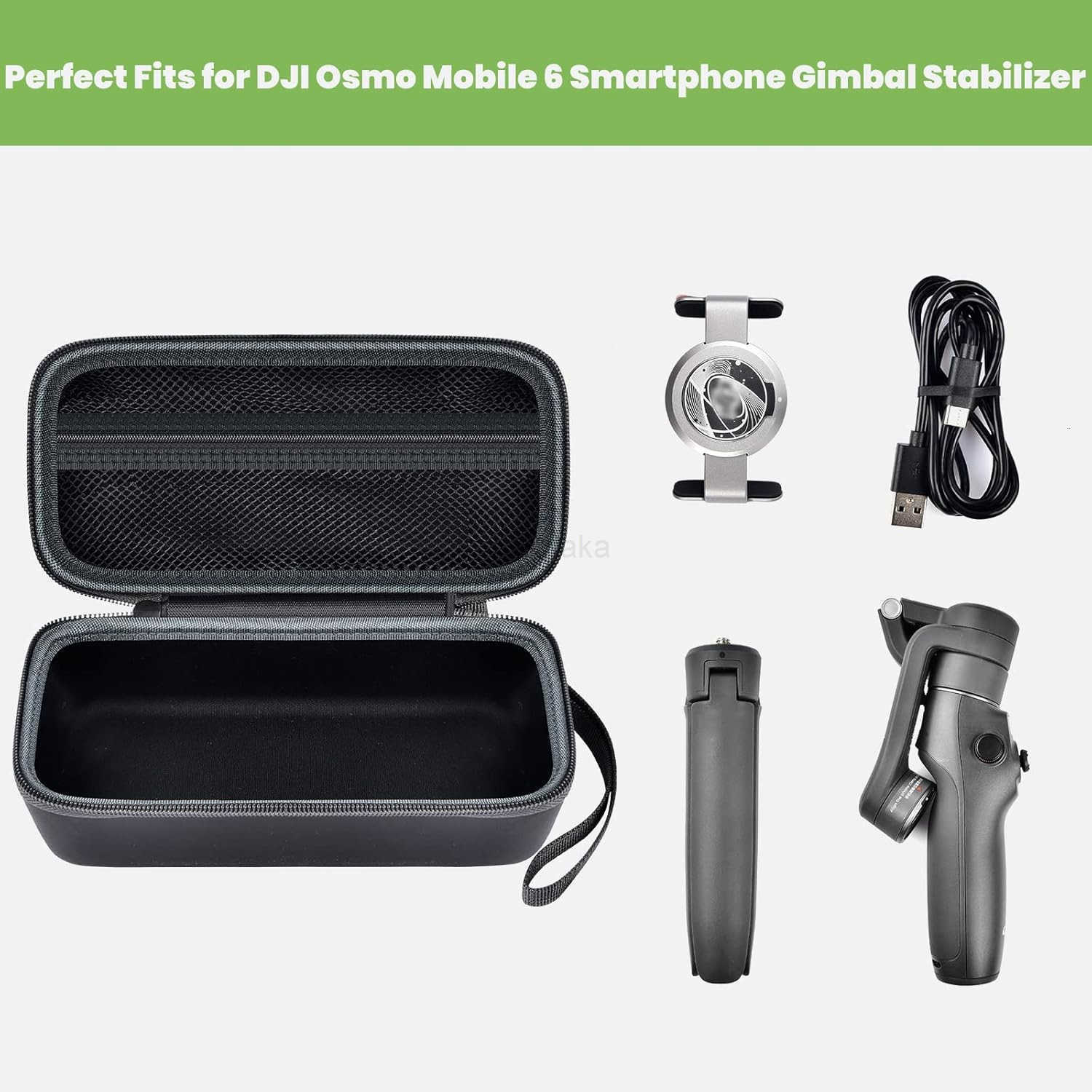 Case Compatible with DJI Osmo Mobile 77P Smartphone Gimbal Travel Storage Holder Bag for 3Axis Stabilizer Extension Rod Phone Clamp Tripod Pouch Only 