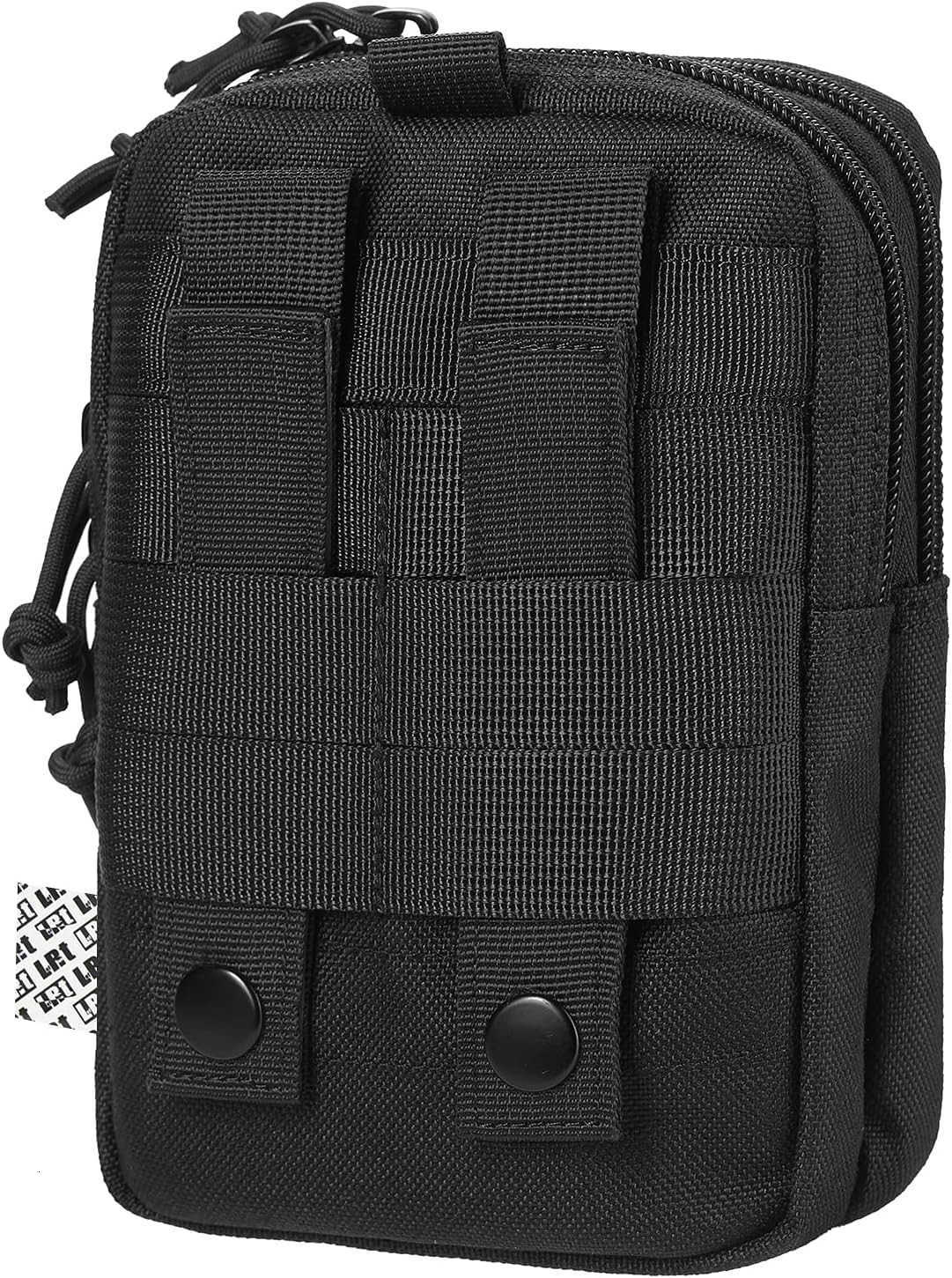 Multipurpose Tactical Molle Mobile Phone Belt Pouch EDC Gadget Slim Utility Waist Bag with Cellphone Holster Large Black Z250910