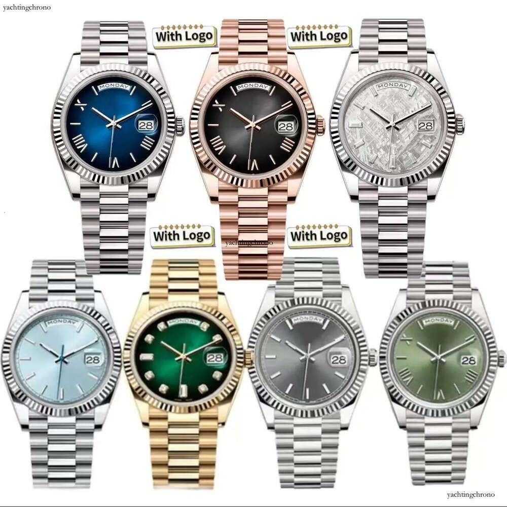 Designer day-date mens watch automatic arabic watches diy mossanite dia bezel mechanical wristwatches Rose gold strap Orologio di Lusso reloj 4e