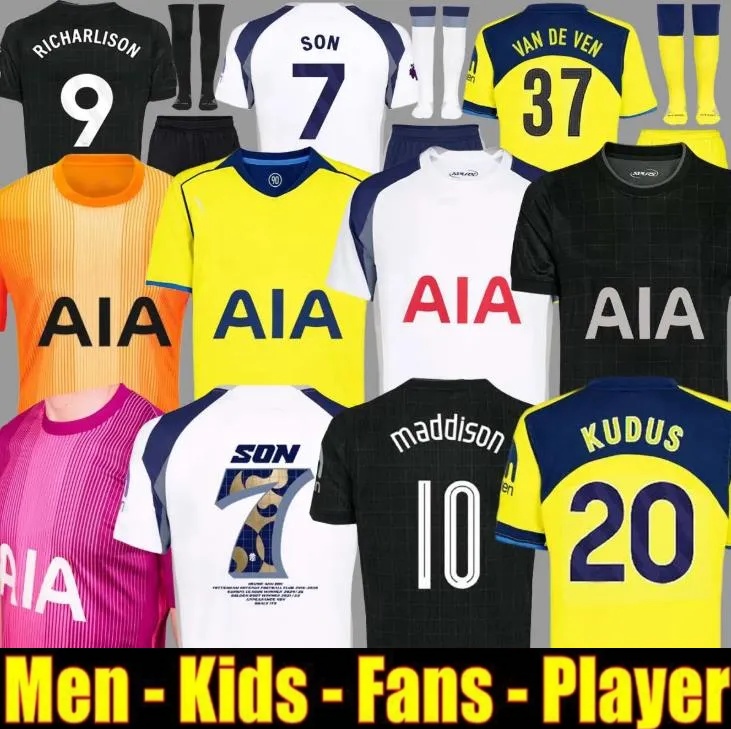 tottenhamjersey 25 26 VAN DE VEN MADDISON KULUSEVSKI Soccer Jerseys JOHNSON Football shirt Kit 2025 2026 KUDUS ROMERO Men KIDS Fans players spursjersey XAVI