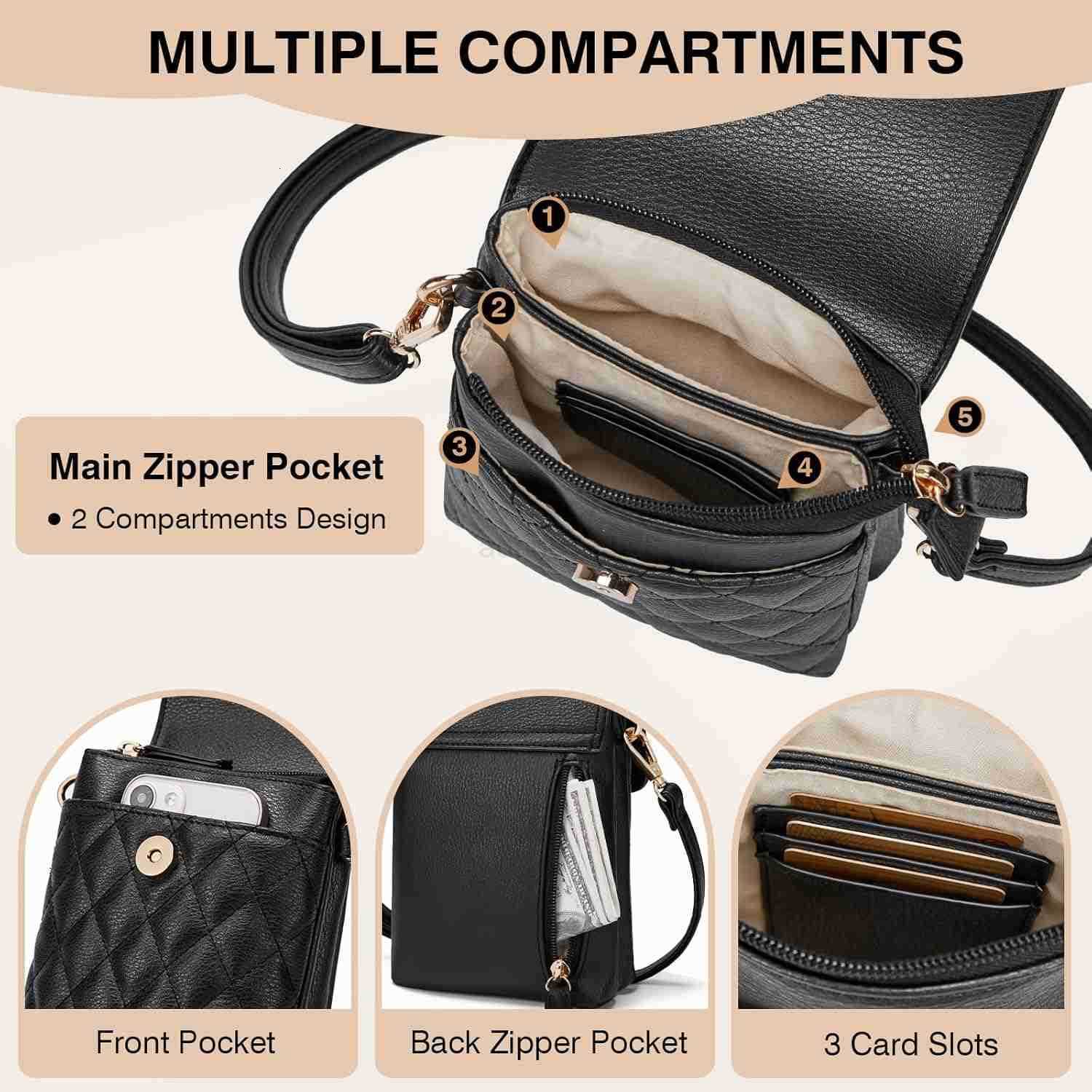 Small Crossbody Bags for Women Vegan Leather Crossbody Phone Purse Mini Cell Phone Bag for TravelingZ250910