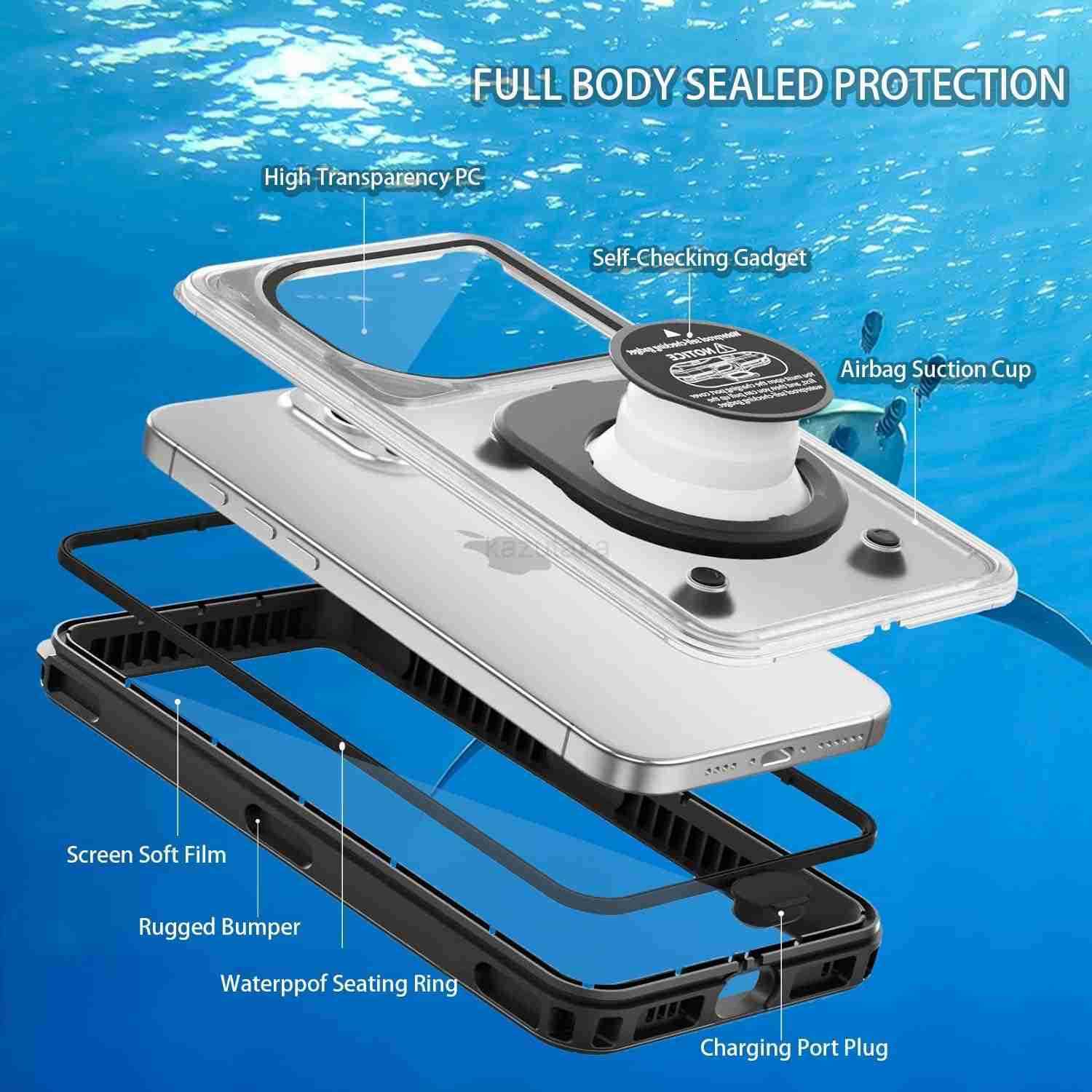 Waterproof Phone Case Underwater Phone Case for Snorkeling Universal IPX8 Diving Case with Lanyard Up to 69 for Phone 1615141312 Pro Max S25S24S23S22G