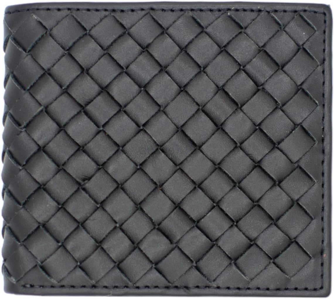 Leather Wallet Wallet for Men with Intrecciato CrissCross Design 8 Card SlotsRFID Blocking Expert Craftsmanship GiftWorthy Packaging BlackZ250910