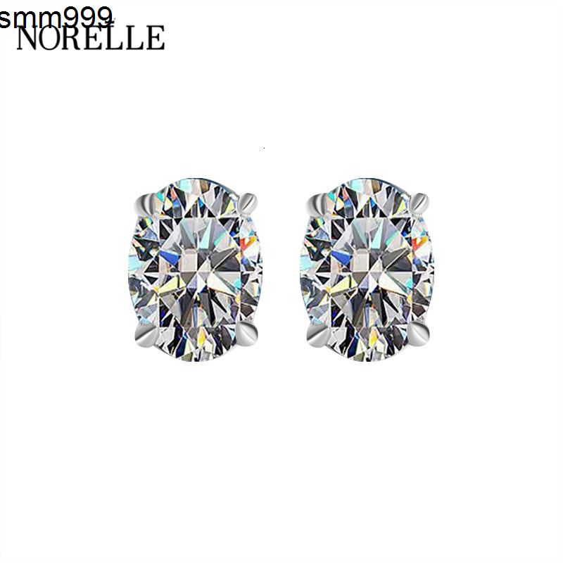 Moissanite Fine Jewelry Stud Earring for Women Simple Diamond S925 1CT Moissanite Oval Cut Earrings High Quality Bridal Jewelry