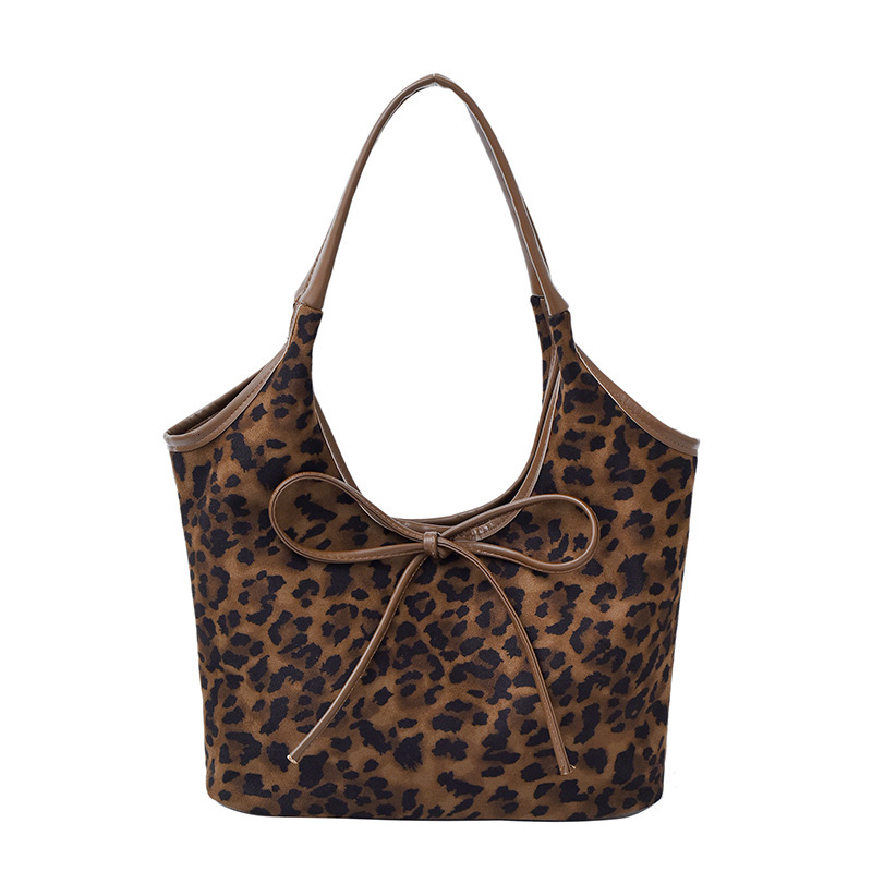 Fashion leopard print shoulder bag 2025 new designer retro women's bag multifunctional casual handbag