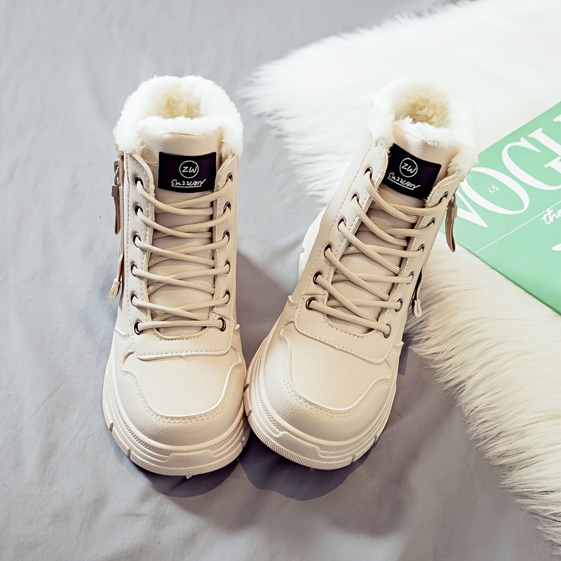 Popular Women's Snow Boots - 2025 New Winter Style Fleece-lined & Thickened Martin Boots, Waterproof & Anti-slip, Super Warm Cotton Shoes