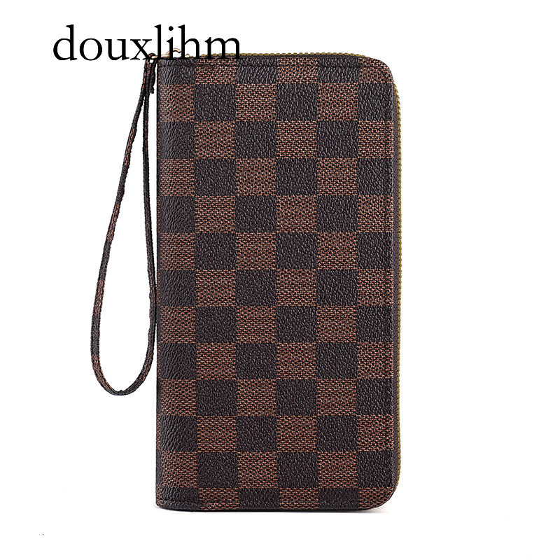 douxlihm Designer Creates A New Luxury Wallet Storage Space For Women, Minimalist Retro Canvas, Large Capacity Snap Zipper, Black Multi Card Slot, Cas