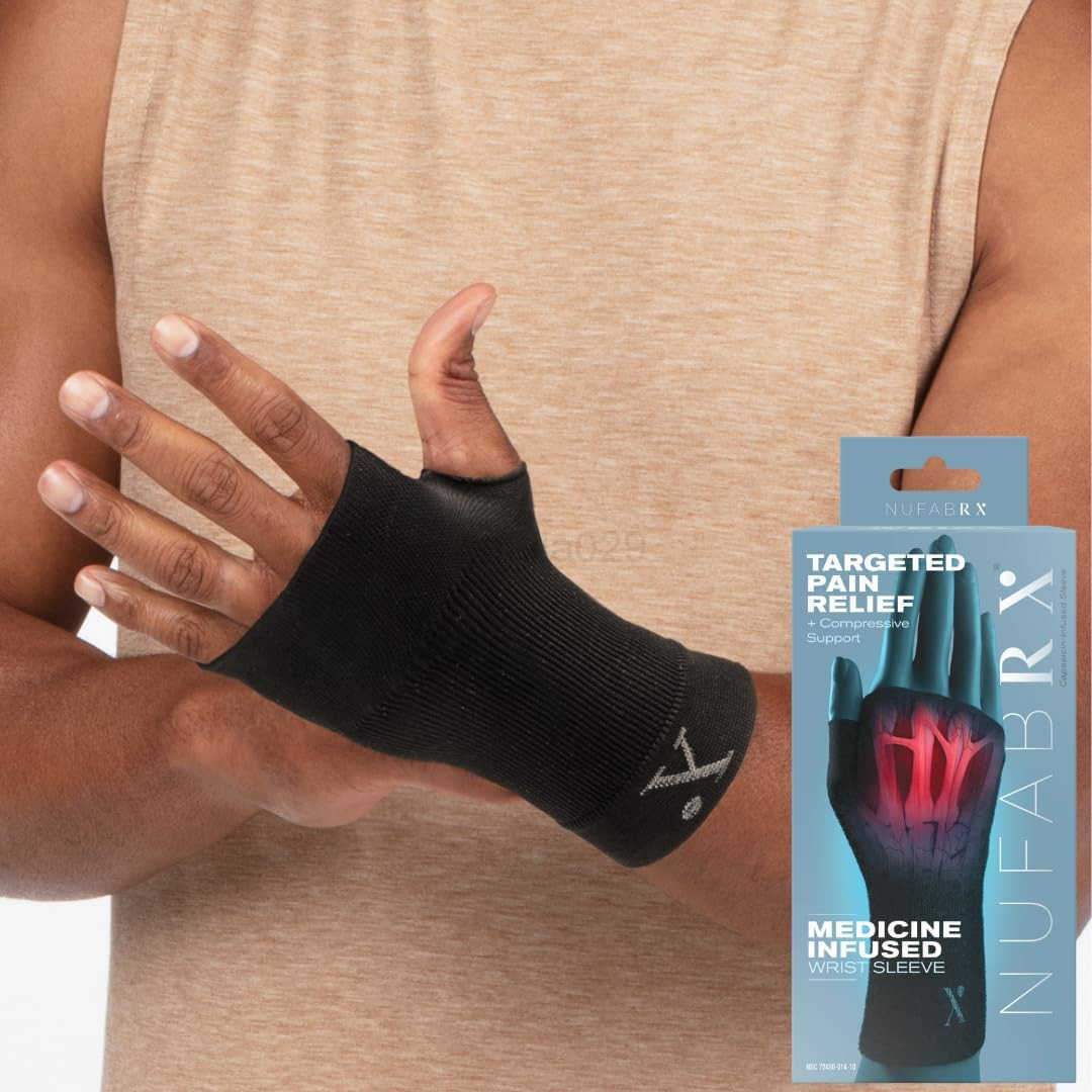 Wrist Compression Sleeve for Pain Relief MedicineInfused Hand and Wrist Support Compression Sleeves for Women and Men with Arthritis Tendonitis and Ca