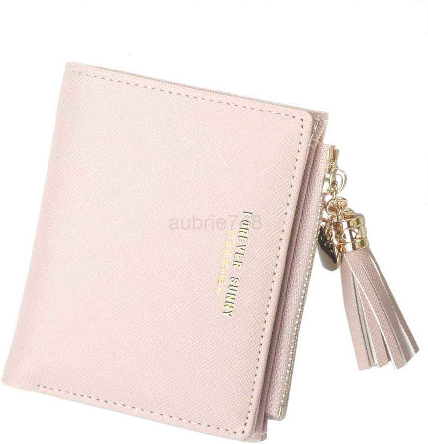 Womens Small Compact Slim Leather Mini Wallet Lady Purse Zipper Pocket Card Organizer Bifold Wallets PinkZ250910