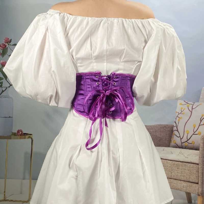 Vintage Corset Belts for Women Waist Shaper Cummerbunds Satin Slimming Belt Shapewear Fashion Bustier Girdles Fajas W250910