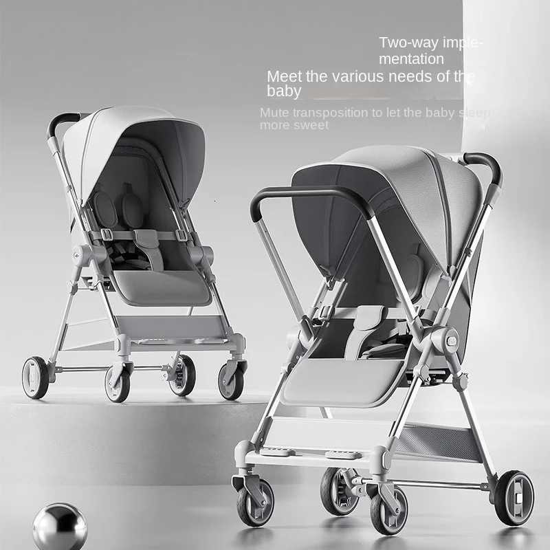 Baby Stroller Twoway Push Baby Pocket Car High Landscape Can Sit and Lie Down Lightweight Folding Aluminum Alloy Skate Car W250910