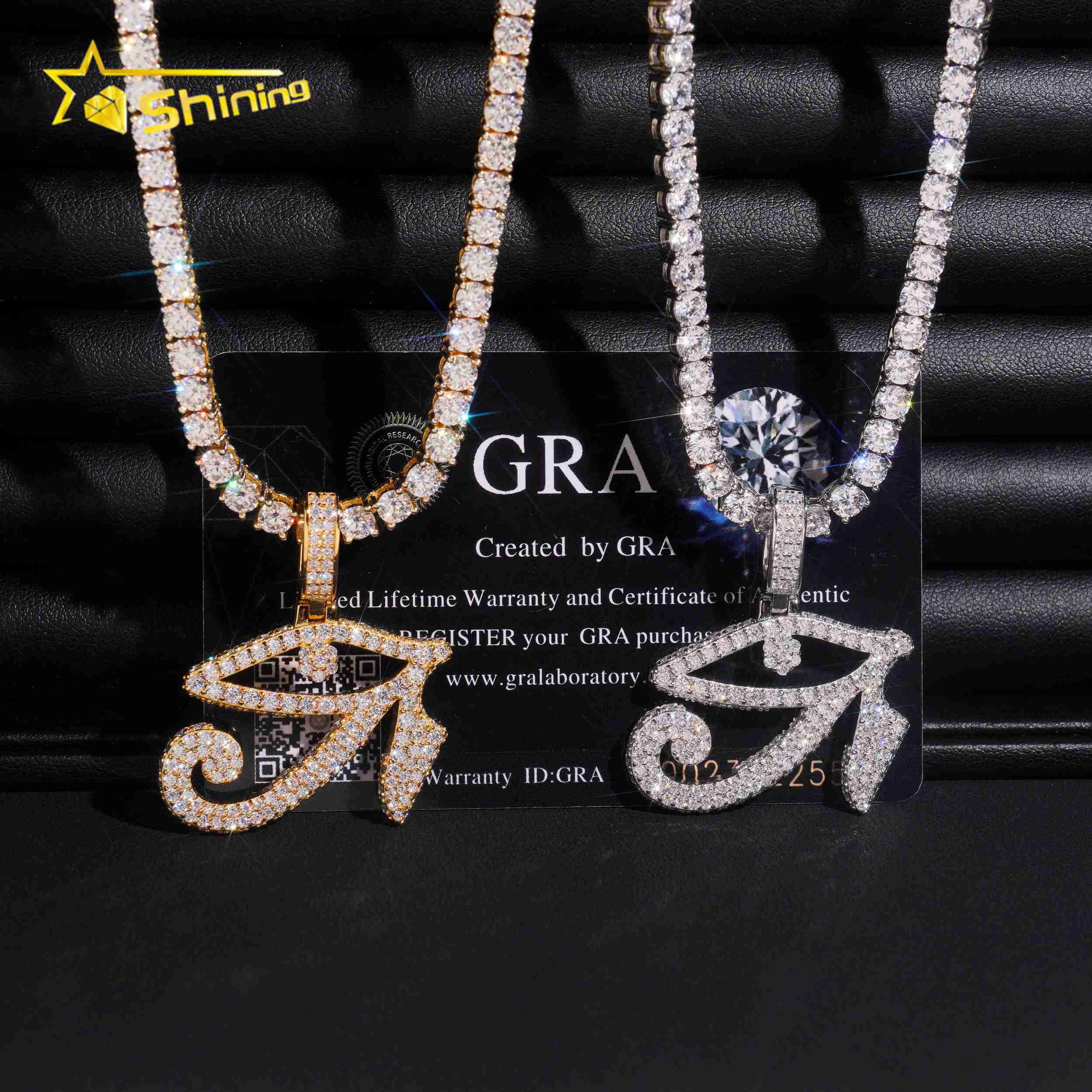 Fine Jewelry 925 Sterling Silver Moissanite Eye Design Hip Hop Pendant Custom Pass Diamond Tester Gold Plated Moissanite Pendant